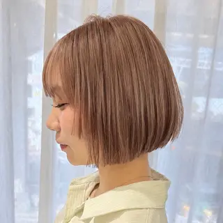 ミディアム カラー 🍎暖色🍊/ボブ/ ケアブリーチ/あいらのヘアスタイル