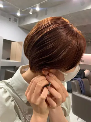 ショート カラー ボブパーマコテ巻き風 パーマNo1深江秀平のヘアスタイル