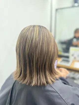 ミディアム カラー THE PARK キシオカのヘアスタイル