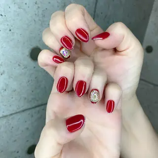 ミディアム カラー パーマ ヘアアレンジ メンズ キッズ ネイル マツエク・マツパ アイブロウ Salon Ｋのネイルデザイン