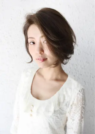 ミディアム パーマ 桑名 淳のヘアスタイル