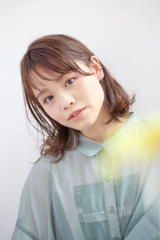 ミディアム カラー 店長福島成美/髪質 改善縮毛矯正/カラーのヘアスタイル