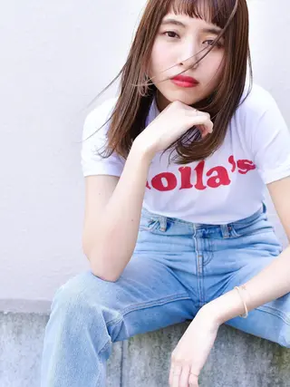ミディアム カラー エクステ(レミー毛) NINEのヘアスタイル