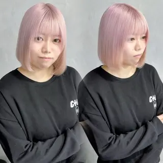 ミディアム カラー 艶髪ハイトーン ちひろ🌙+.°のヘアスタイル
