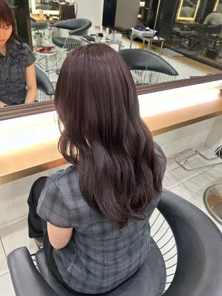 セミロング カラー ヘアアレンジ 透明感×艶髪 🫒maki🎀のヘアスタイル