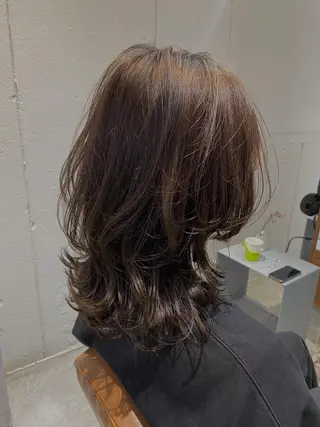 ミディアム カラー 似合わせレイヤー 阿波座/ふじむらのヘアスタイル