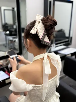 ヘアアレンジ 𝙃𝘼𝙍𝙐🎀 韓国×エクステのヘアスタイル