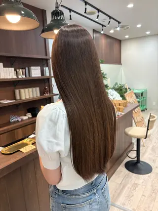 カラー まろみ暖色×ボブ ×chia🕯のヘアスタイル