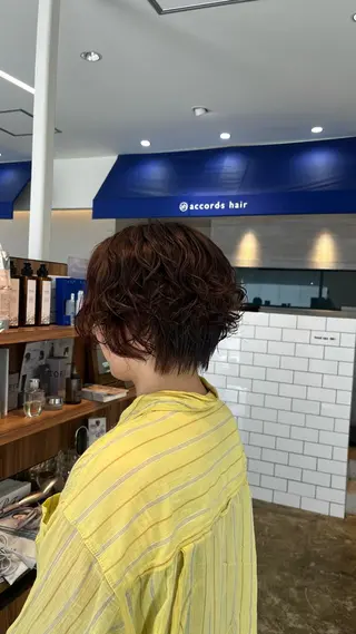 ショート パーマ 坂下 かのんのヘアスタイル