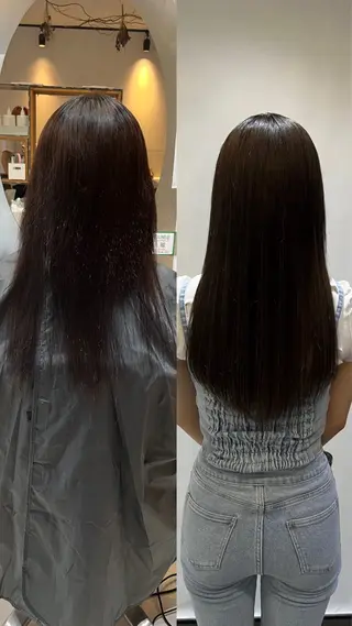 セミロング 野村 奈里亜のヘアスタイル