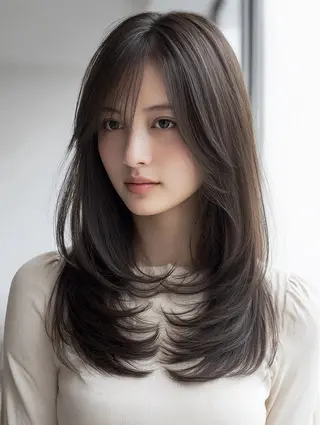 ロング 絶対綺麗な暖色カラー 🎯あります✨増渕✨のヘアスタイル