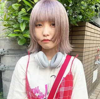 ミディアム カラー ヘアアレンジ 福岡似合わせレイヤー /ウルフ/ハイトーンのヘアスタイル