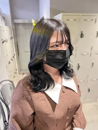 セミロング カラー パーマ ヘアアレンジ メンズ 上品＆韓国風 🥀海心🥀のヘアスタイル