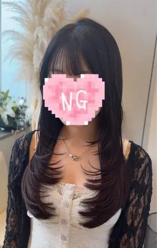 ロング レイヤー透明感カラー ブリーチ🎀オトハのヘアスタイル