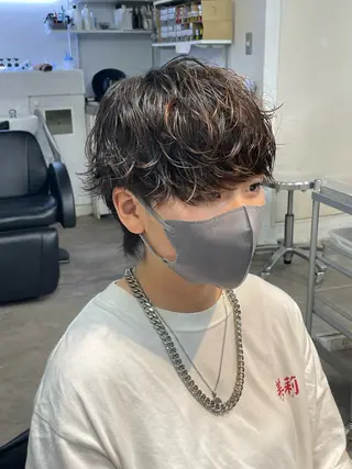 ミディアム パーマ 関根 萌花のヘアスタイル