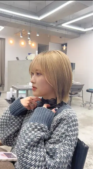 ショート バタフライレイヤー/ ニシトモユキのヘアスタイル