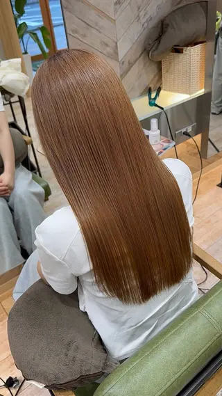 セミロング 縮毛矯正 ボブめショートあすまのヘアスタイル
