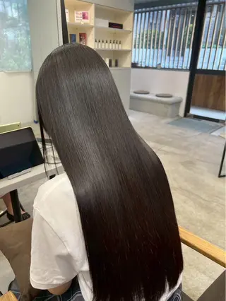 ロング パーマ 🍒モテ暖色カラー × うる艶✧ ゆなのヘアスタイル