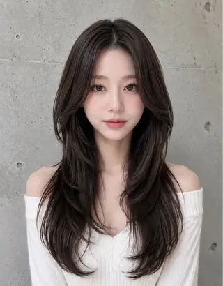 セミロング カラー ヘアアレンジ 🌫️大人韓国ヘア 🌫️naoyaのヘアスタイル