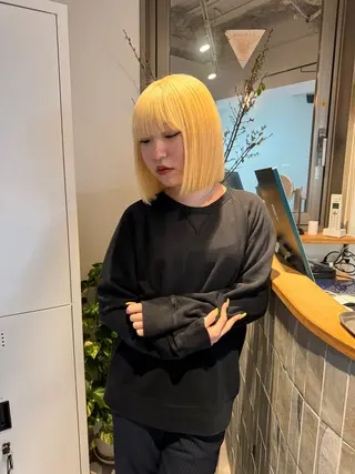 ミディアム カラー ボブ/レイヤーカット 縮毛矯正/コウキ新宿のヘアスタイル