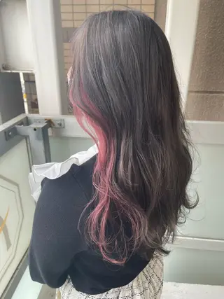 ロング カラー 岩谷/ブリーチ 🪽透明感カラーのヘアスタイル