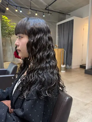 ロング 🇺🇸朝5分で簡単 海外風パーマ🇺🇸のヘアスタイル