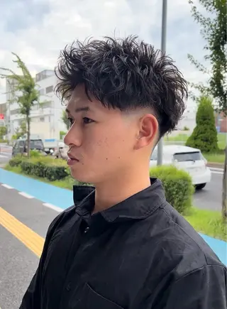 パーマ メンズ 曲がる縮毛矯正🌟 メンズアイブロウのヘアスタイル