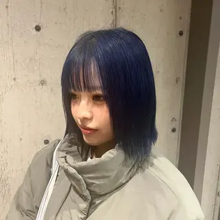 ミディアム カラー ヘアアレンジ ✨透明感カラー×垢 抜けボブ リクト💥のヘアスタイル