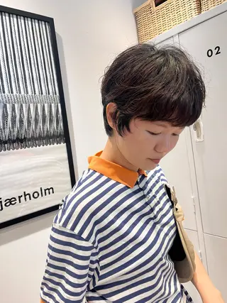 ショート パーマ 緒方椋 /学芸大学のヘアスタイル