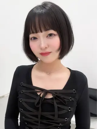 ショート カラー ヘアアレンジ 縮毛矯正🤍 盛れるボブ/ひかりのヘアスタイル