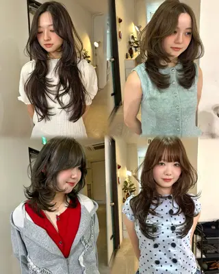 ロング カラー mizuki/ピンク ベージュ.レイヤーのヘアスタイル