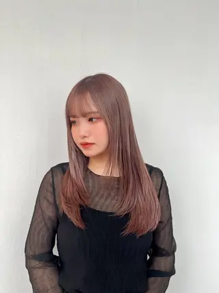ミディアム カラー レイヤー似合わせ 透明感カラーりきやのヘアスタイル