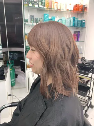 セミロング カラー メンズ特化フェード パーマ小林裕史のヘアスタイル