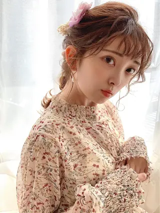 ミディアム ヘアアレンジ TAKAHASHI LEAPSのヘアスタイル
