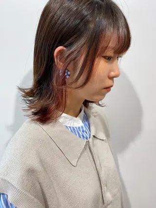 ミディアム レイヤー/大人ボブ| ワタナベ リョウカのヘアスタイル