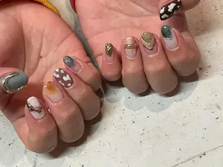 ネイル 韓国/ワンホン/長さ 出しつけ放題🎀のネイルデザイン