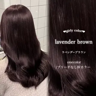 ロング カラー ヘアアレンジ 🤍淡色ピンク&ラベ ンダーYUKI🤍のヘアスタイル