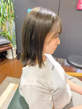 ミディアム カラー 髪質改善ハッシュフェ イスレイヤーYASUのヘアスタイル