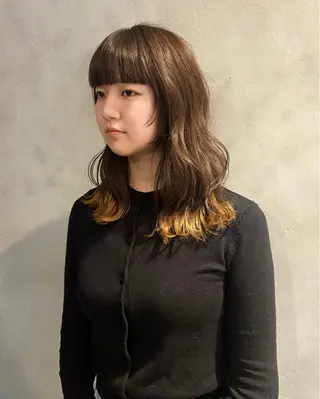 セミロング カラー 茉樹@pullnoc /新宿/ボブ/モードのヘアスタイル