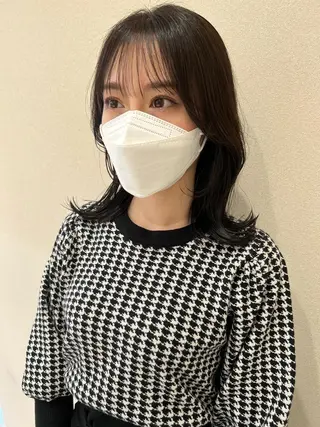 ミディアム カラー 外国人対応 佐久間のヘアスタイル