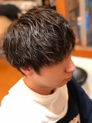 ショート パーマ ヘアアレンジ メンズ men's特化　石井 貴章のヘアスタイル