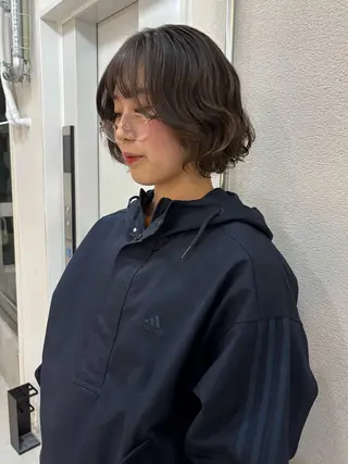 ショート パーマ 透明感カラー/髪質改 善/烏丸御池/寿々乃のヘアスタイル