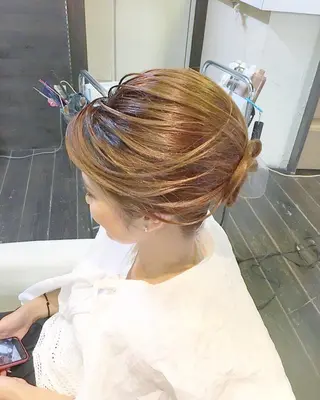 ミディアム カラー パーマ ヘアアレンジ メンズ キッズ ネイル マツエク・マツパ brille ~eyelash~のヘアスタイル