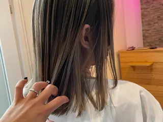 ミディアム カラー ヘアカラー&縮毛矯正 STAR☆RIVERのヘアスタイル