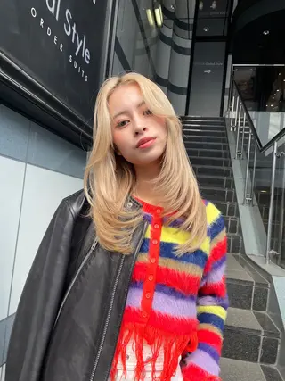 ミディアム 韓国✖️網紅🖤 パーマYURIYAのヘアスタイル