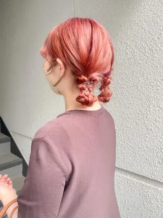 セミロング カラー ヘアアレンジ カラーパティシエ facce🌼ikoのヘアスタイル