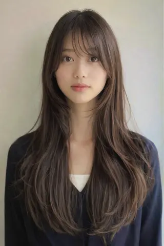 ロング 1%【横浜】 髪質改善&ケアカラーのヘアスタイル