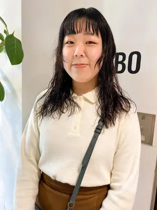 セミロング カラー パーマ ヘアアレンジ メンズ キッズ ネイル マツエク・マツパ パーマスタイル🔅 sayacaのヘアスタイル