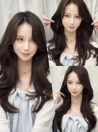 ロング カラー 宮本 優のヘアスタイル