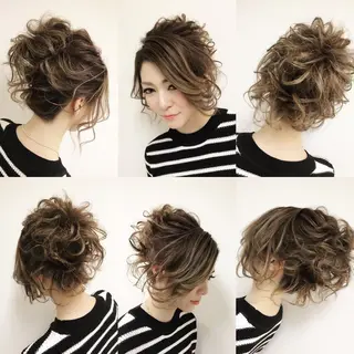 ミディアム カラー パーマ ヘアアレンジ ネイル マツエク・マツパ 吉川 宙翔のヘアスタイル